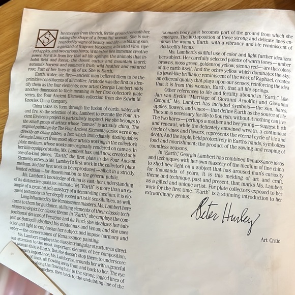 KNOWLES, authentic collectors plate Limited Edition, plate# A7369, Earth !! - Picture 11 of 11